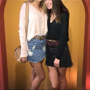 High waisted mini skirt